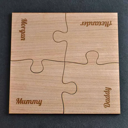Personalised Jigsaw Puzzle Wooden Coaster Set