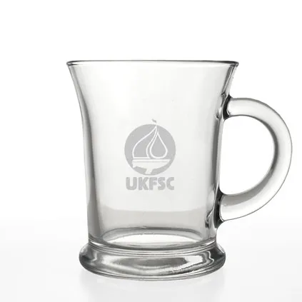 Personalised Logo Engraved Glass Tea Mug