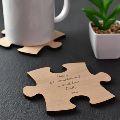 Personalised Puzzle Piece Wooden Coaster