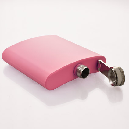 Engraved Pink Hip Flask Any Message