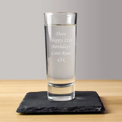 Personalised Tall Shot Glass Any Message