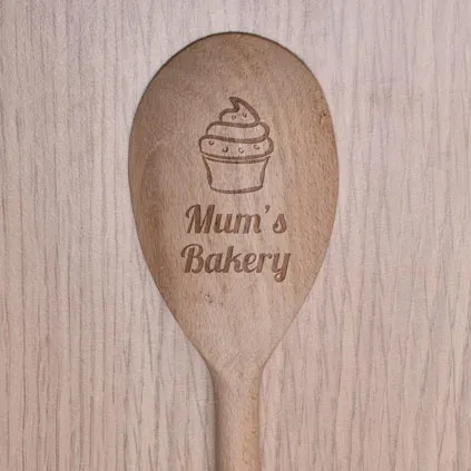 Personalised Bakery Cupcake Wooden Spoon