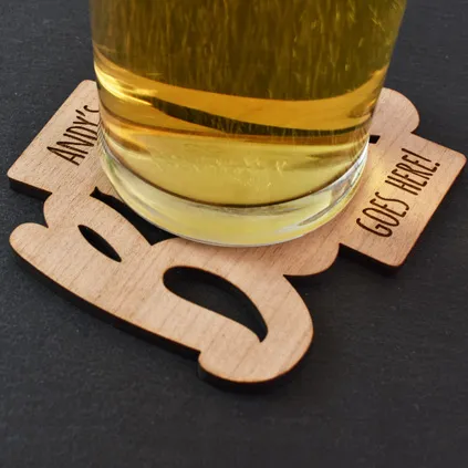 Personalised Beer Goes Here Wooden Coaster