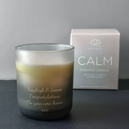 Personalised Calm Scented Candle - Bergamot, Lavender & Sandalwood