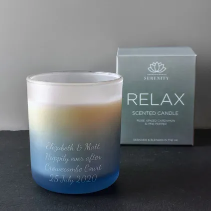 Personalised Relax Scented Candle - Rose, Spiced Cardamon & Pink Pepper