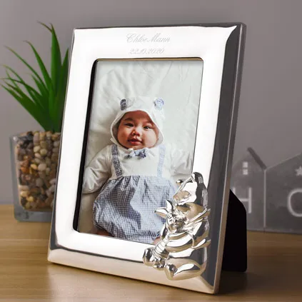 Personalised Disney Winnie The Pooh Silver Plated Photo Frame