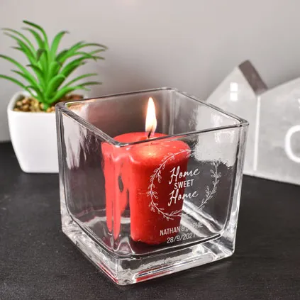 Personalised Home Sweet Home Candle Holder