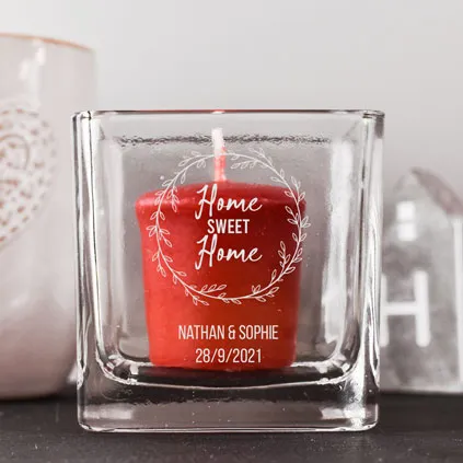 Personalised Home Sweet Home Candle Holder
