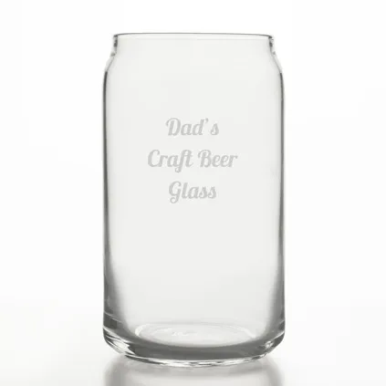 Personalised Beer Can Glass Any Message Engraved