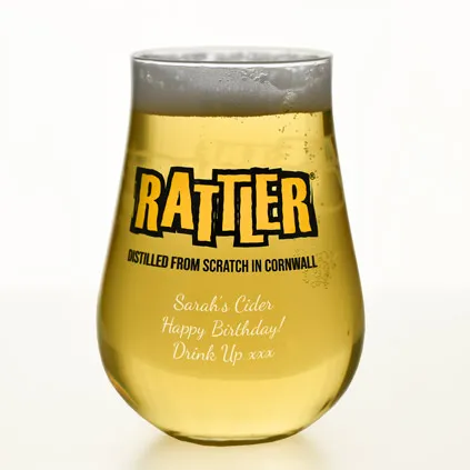 Personalised Rattler Cornish Cider Glass
