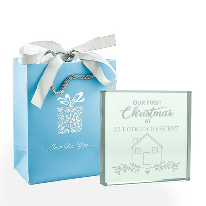 Personalised Glass Token - First Christmas New Home Gift