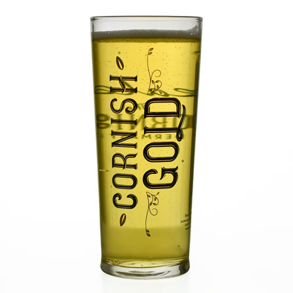 Personalised Cornish Gold Pint Glass Healeys Cyder