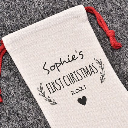 Personalised Christmas Stocking - Baby's First Christmas