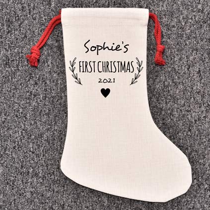 Personalised Christmas Stocking - Baby's First Christmas