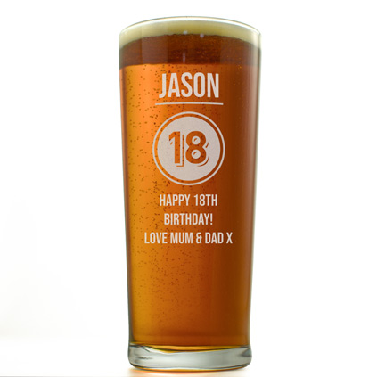Personalised 'Certified 18' Straight Pint