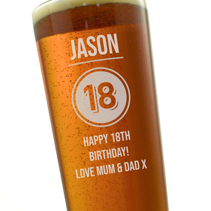 Personalised 'Certified 18' Straight Pint