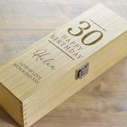 Happy 30th Birthday Personalised Wine Box