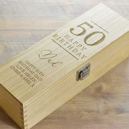 Happy 50th Birthday Personalised Wine Box