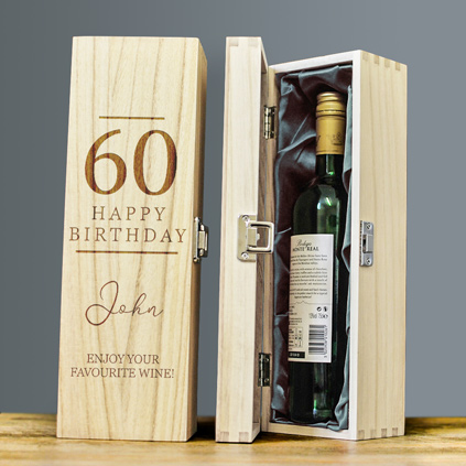 Happy 60th Birthday Personalised Wine Box