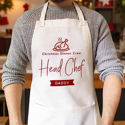 Personalised Christmas Dinner Head Chef Apron