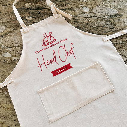 Personalised Christmas Dinner Head Chef Apron