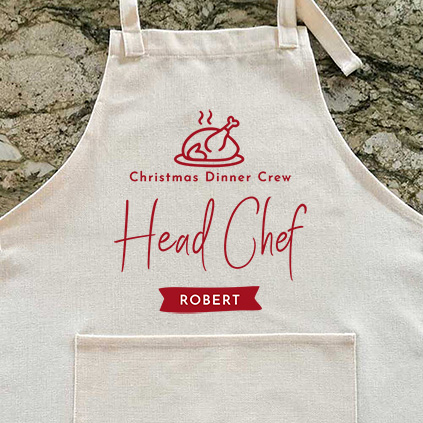 Personalised Christmas Dinner Head Chef Apron