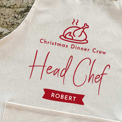 Personalised Christmas Dinner Head Chef Apron