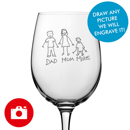 Upload Your Own Hand Drawn Image Wine Glass