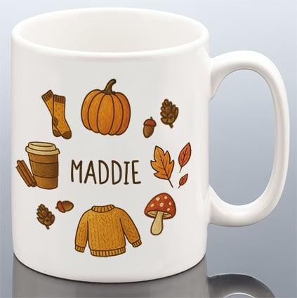 Personalised Autumn Icons Mug
