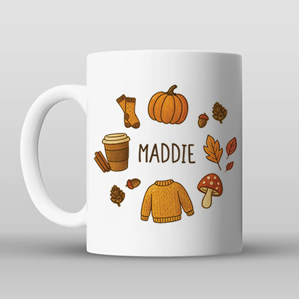Personalised Autumn Icons Mug