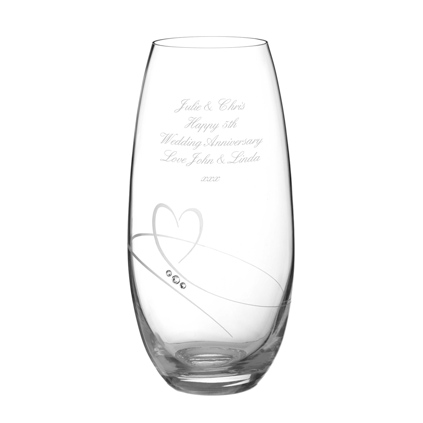 Personalised Barrel Vase Adorned With Swarovski Crystals 25cm