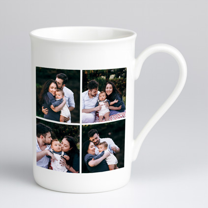 4 Photo Collage Bone China Mug