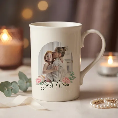 Personalised Photo Upload Bone China Mug Best Mum
