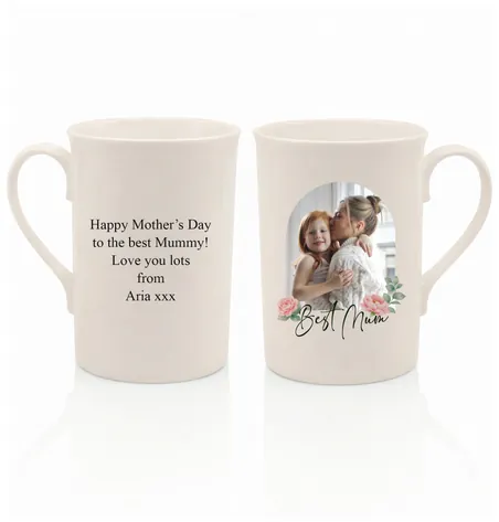 Personalised Photo Upload Bone China Mug Best Mum
