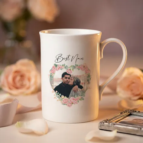 Personalised Photo Upload Bone China Mug for Nan