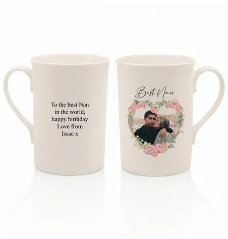 Personalised Photo Upload Bone China Mug for Nan