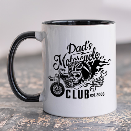 Personalised Name's Motorcycle Club Black Handle Mug