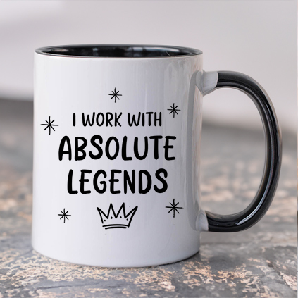 Personalised I Work With Legends Mug