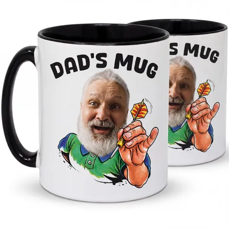 Personalised Darts Photo Face Mug For Dad