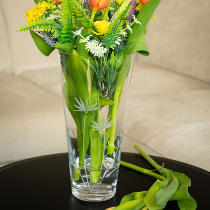 Personalised Bloom Conical Vase With Swarovski Elements