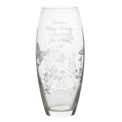 Personalised Butterfly Barrel Vase 30cm