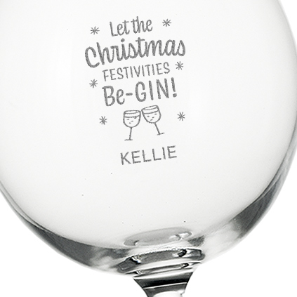 Personalised Let Christmas Be-Gin Gin Glass