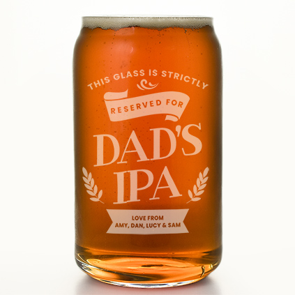 Personalised Name's IPA Beer Can Glass