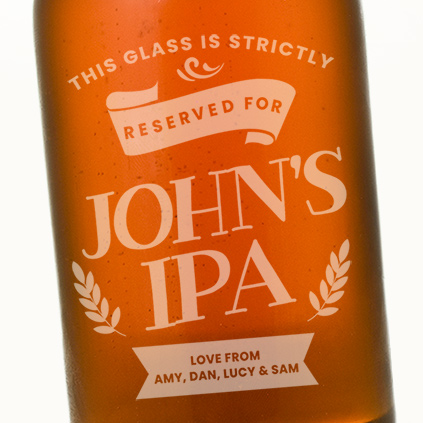 Personalised Name's IPA Beer Can Glass