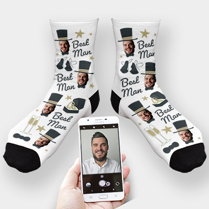 Personalised Photo Upload Best Man Wedding Day Socks