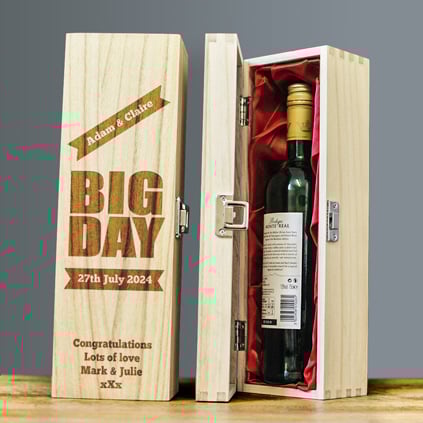 Personalised Wooden Wine Box Wedding Gift