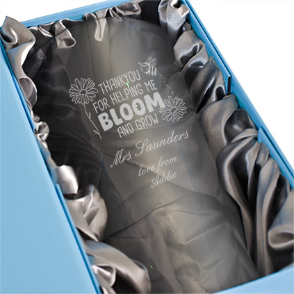 Personalised Conical Vase - Thank You For Helping Me Bloom
