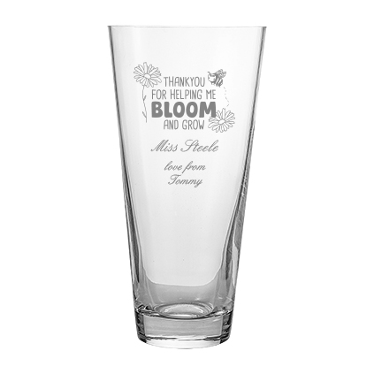 Personalised Conical Vase - Thank You For Helping Me Bloom