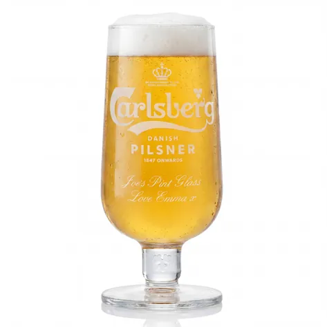 Personalised Carlsberg Pilsner Stemmed Pint Glass
