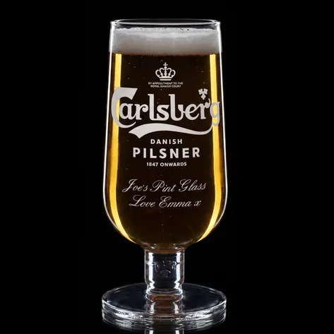Personalised Carlsberg Pilsner Stemmed Pint Glass